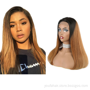 12A Brazilian Virgin Human Hair Ombre Colored 1b/30 Blonde  Transparent Lace Closure Wigs Pre Plucked Remy 4x4 HD Lace Front Wig